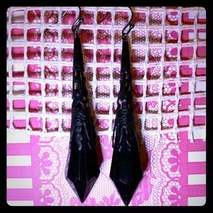 Long Black crystal earrings